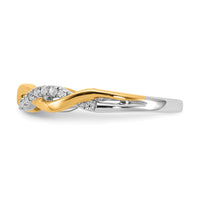 Load image into Gallery viewer, 14k Two-tone Diamond Criss-Cross Wedding Band
