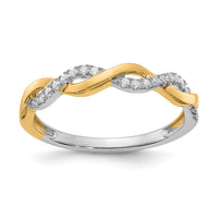 Load image into Gallery viewer, 14k Two-tone Diamond Criss-Cross Wedding Band
