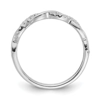 Load image into Gallery viewer, 14k White Gold 1/8 carat Diamond Twist Design Complete Wedding Band
