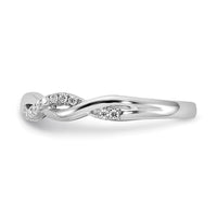 Load image into Gallery viewer, 14k White Gold 1/8 carat Diamond Twist Design Complete Wedding Band
