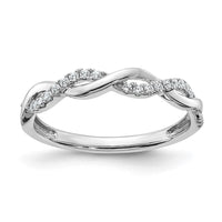 Load image into Gallery viewer, 14k White Gold 1/8 carat Diamond Twist Design Complete Wedding Band
