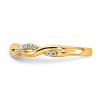 Load image into Gallery viewer, 14k Yellow Gold Diamond Twist Design Wedding Band
