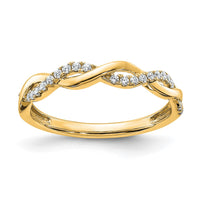 Load image into Gallery viewer, 14k Yellow Gold Diamond Twist Design Wedding Band
