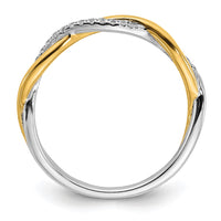 Load image into Gallery viewer, 14k White &amp; Yellow  Gold Diamond Wedding Band
