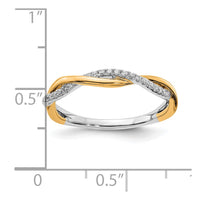 Load image into Gallery viewer, 14k White &amp; Yellow  Gold Diamond Wedding Band
