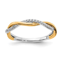 Load image into Gallery viewer, 14k White &amp; Yellow  Gold Diamond Wedding Band
