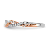 Load image into Gallery viewer, 14k White and Rose Gold Criss-Cross 1/4 carat Diamond Complete Wedding Band
