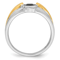 Load image into Gallery viewer, 14k Two-tone Onyx and Diamond Mens Ring

