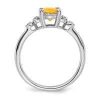 Load image into Gallery viewer, Sterling Silver Rhodium-plated Citrine and Diamond Ring
