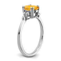 Load image into Gallery viewer, Sterling Silver Rhodium-plated Citrine and Diamond Ring
