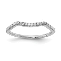 Load image into Gallery viewer, 14k White Gold 1/8 carat Diamond Contoured Complete Wedding Band
