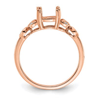 Load image into Gallery viewer, 14k Rose Gold Semi-mount Diamond Cushion Center Engagement Ring
