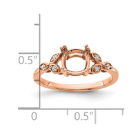Load image into Gallery viewer, 14k Rose Gold Semi-mount Diamond Cushion Center Engagement Ring
