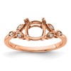 14k Rose Gold Semi-mount Diamond Cushion Center Engagement Ring