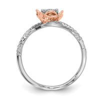 Load image into Gallery viewer, 14k White and Rose Gold Floral 1/4 carat Diamond Complete Fashion/Engagement Ring
