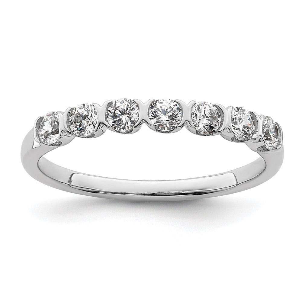 14K White Gold 7-Stone 1/2 carat Diamond Complete Wedding Band