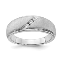 Load image into Gallery viewer, 14k White Gold 3-Stone 1/6 carat Diamond Complete Men&#39;s Band
