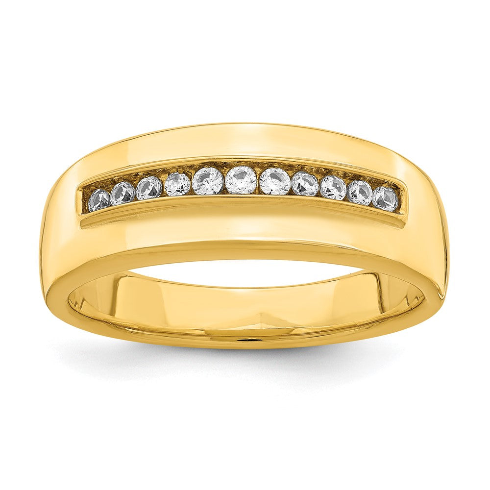 14k 11-Stone 1/4 carat Diamond Complete Men's Channel Band
