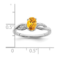 Load image into Gallery viewer, 14k White Gold Oval Citrine and Diamond Ring
