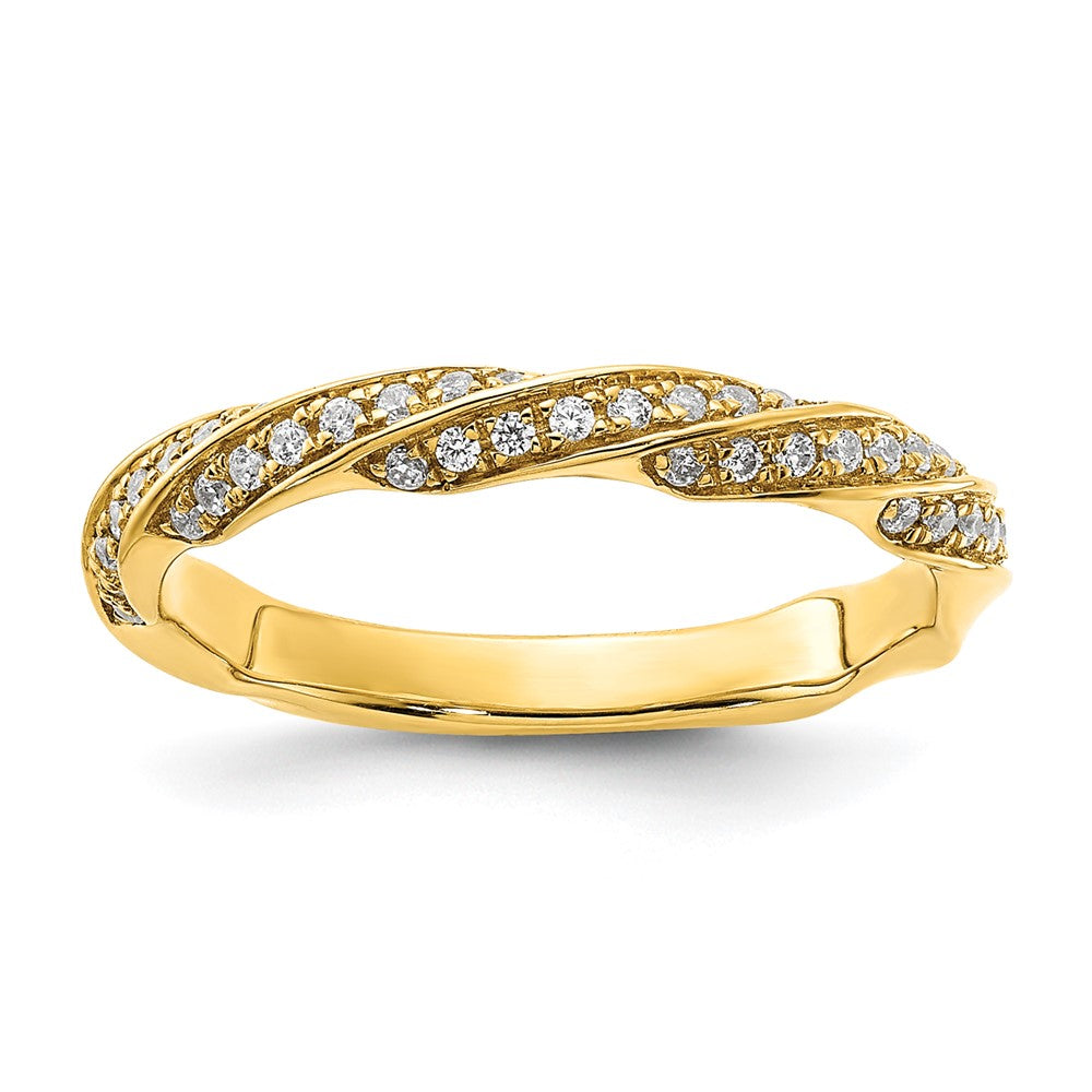 14K Twisted 1/5 carat Diamond Complete Wedding Band