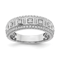 Load image into Gallery viewer, 14k White Gold 1/2 carat Round/Baguette Complete Diamond Band
