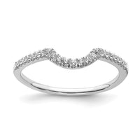 Load image into Gallery viewer, 14k White Gold 1/8 carat Diamond Contoured Complete Wedding Band
