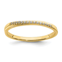 Load image into Gallery viewer, 10k Yellow Gold 1/20 carat Diamond Contoured Complete Wedding Band
