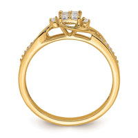 Load image into Gallery viewer, 10k Yellow Gold Bypass Cluster 1/5 carat Diamond Complete Engagement Ring
