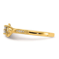 Load image into Gallery viewer, 10k Yellow Gold Bypass Cluster 1/5 carat Diamond Complete Engagement Ring
