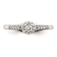 Load image into Gallery viewer, 10k White Gold Halo Cluster 1/5 carat Diamond Complete Engagement Ring
