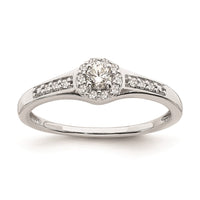 Load image into Gallery viewer, 10k White Gold Halo Cluster 1/5 carat Diamond Complete Engagement Ring
