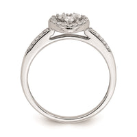 Load image into Gallery viewer, 10k White Gold Heart Halo Cluster 1/4 carat Diamond Complete Engagement Ring

