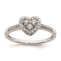 Load image into Gallery viewer, 10k White Gold Heart Halo Cluster 1/4 carat Diamond Complete Engagement Ring
