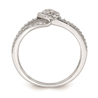 Load image into Gallery viewer, 10k White Gold Halo Cluster 1/10 carat Diamond Complete Engagement Ring
