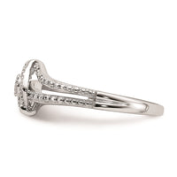 Load image into Gallery viewer, 10k White Gold Halo Cluster 1/10 carat Diamond Complete Engagement Ring
