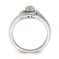 Load image into Gallery viewer, 10k White Gold Cluster with 2 Hearts 1/5 carat Diamond Complete Engagement Ring
