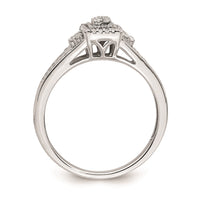 Load image into Gallery viewer, 10k White Gold Rectangular Halo Cluster 1/5 carat Diamond Complete Engagement Ring
