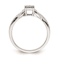 Load image into Gallery viewer, 10k White Gold Cluster with 2 Hearts 1/6 carat Diamond Complete Engagement Ring
