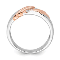 Load image into Gallery viewer, 14k White and Rose Gold 3-Stone 1/6 carat Diamond Complete Men&#39;s Band
