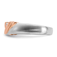 Load image into Gallery viewer, 14k White and Rose Gold 3-Stone 1/6 carat Diamond Complete Men&#39;s Band
