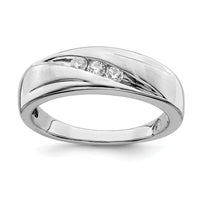 Load image into Gallery viewer, 14k White Gold 3-Stone 1/5 carat Diamond Complete Men&#39;s  Band
