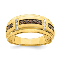 Load image into Gallery viewer, 14k 1/2 carat Brown and White Diamond Complete Men&#39;s Ring
