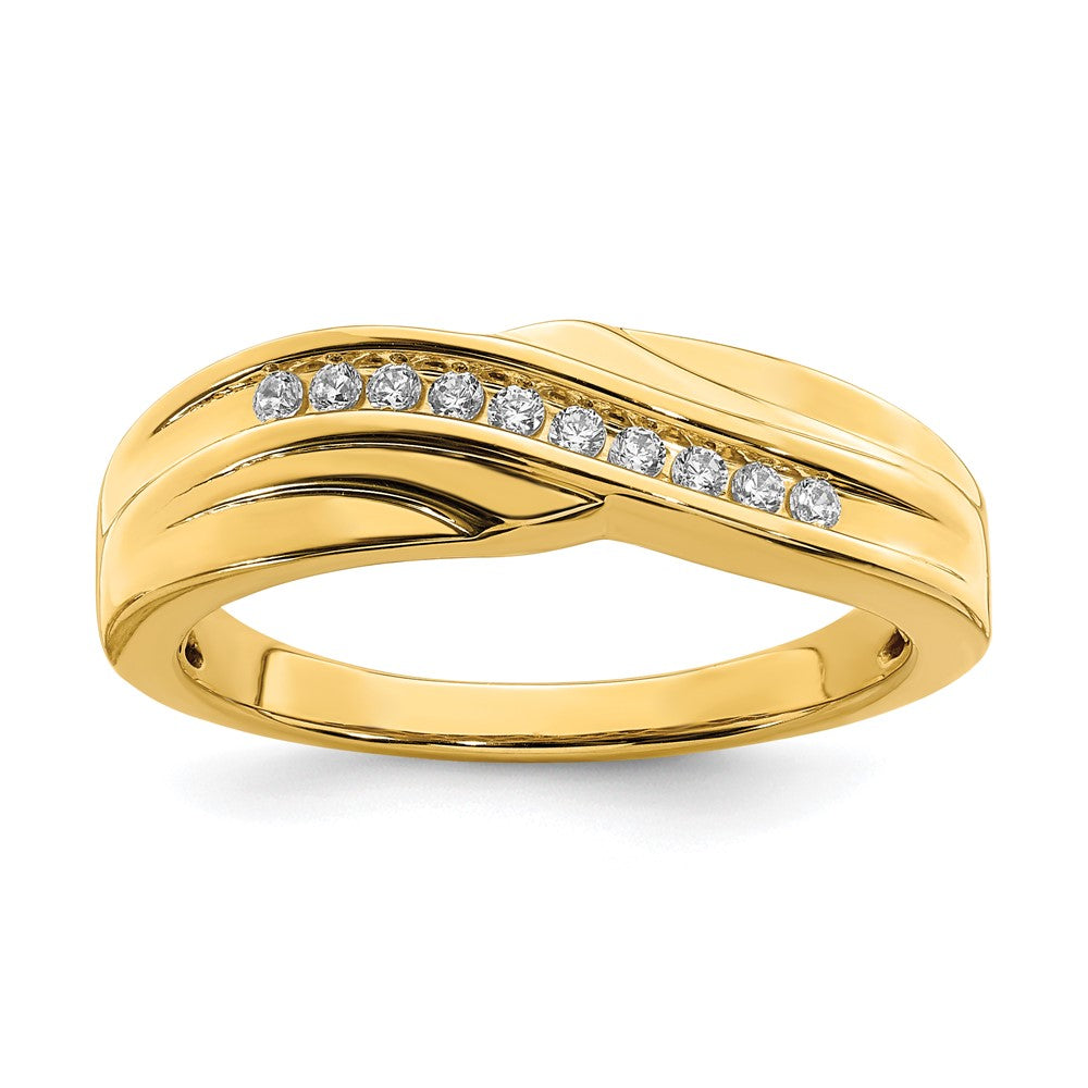 14k 1/6 carat Diamond Complete Men's Band