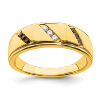 Load image into Gallery viewer, 14k Yellow Gold 1/5 carat Brown and White Diamond Complete Men&#39;s Band
