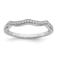 Load image into Gallery viewer, 14k White Gold 1/10 carat Diamond Contoured Complete Wedding Band
