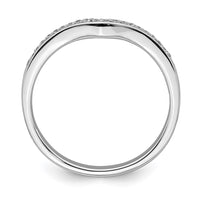 Load image into Gallery viewer, 14k White Gold 1/10 carat Diamond Contoured Complete Wedding Band
