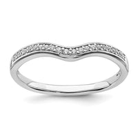 Load image into Gallery viewer, 14k White Gold 1/10 carat Diamond Contoured Complete Wedding Band
