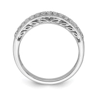 Load image into Gallery viewer, 14k White Gold 1/5 carat Diamond Contoured Complete Wedding Band
