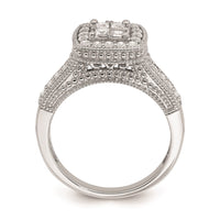 Load image into Gallery viewer, 14K White Gold Square Halo Cluster 5/8 carat Princess/Round Diamond Complete Engagement Ring
