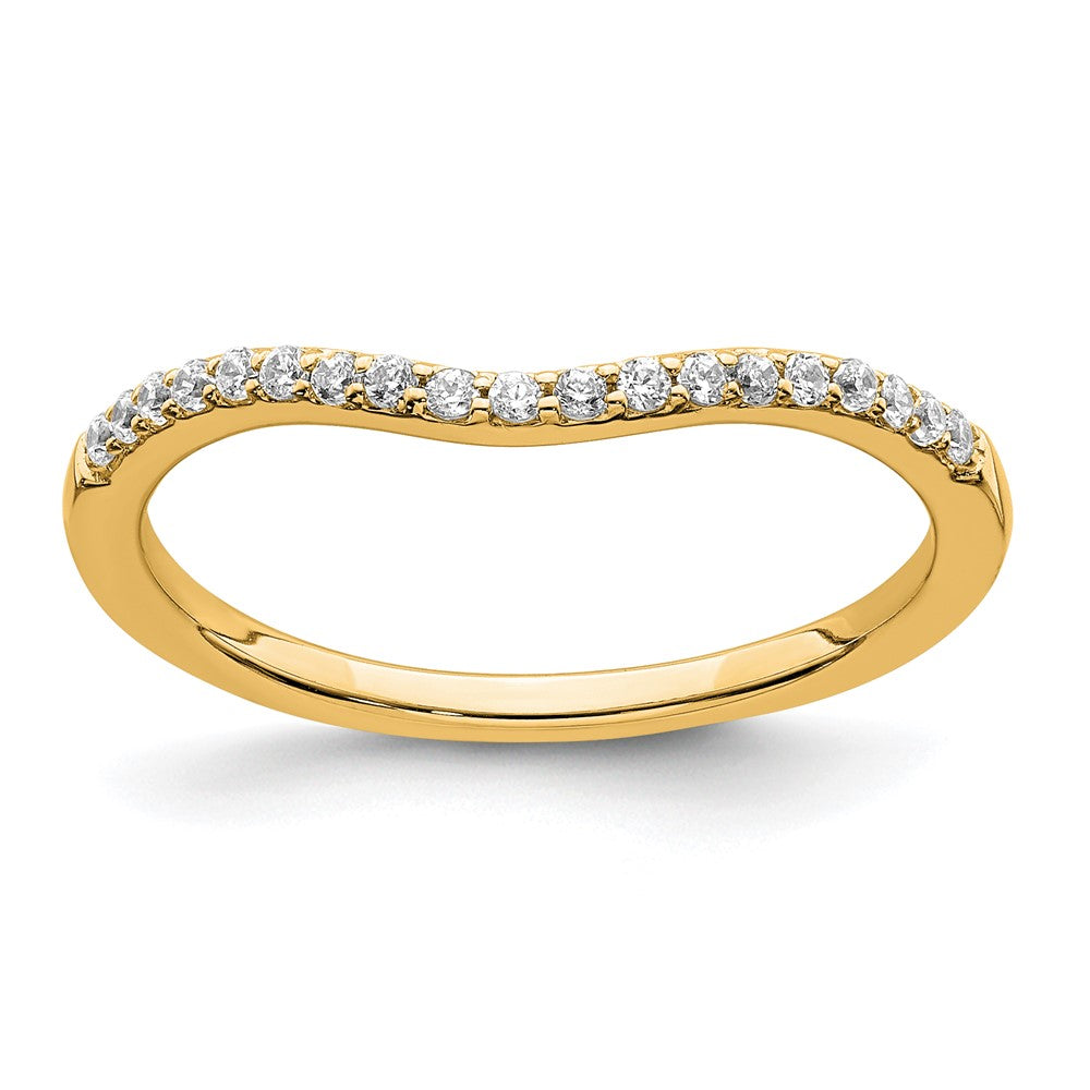14k Yellow Gold Contoured Diamond Band